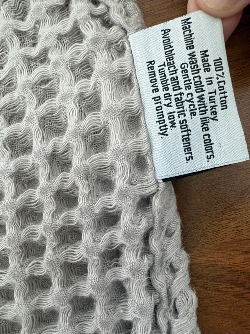 Parachute Waffle Hand Towel in Willow Grey